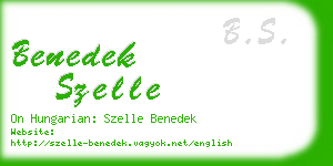 benedek szelle business card